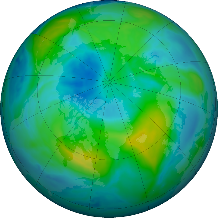 Arctic ozone map for 05 October 2018